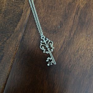 Gold vintage key necklace